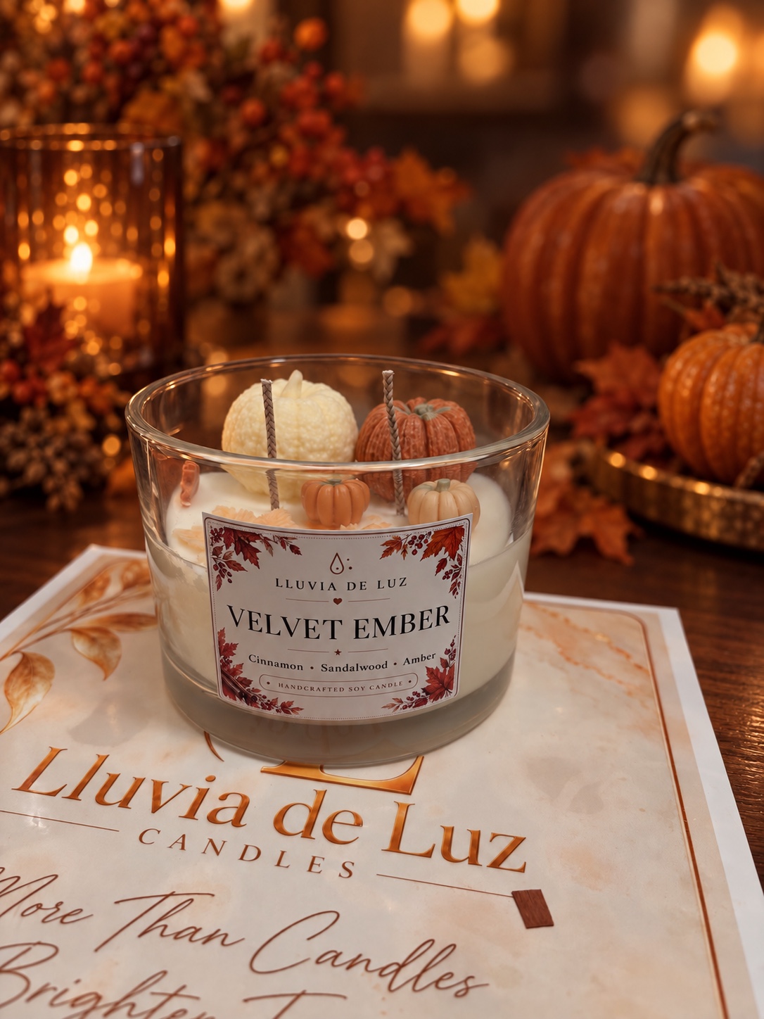 Velvet Ember Glass Jar candle — Cinnamon · Sandalwood · Amber